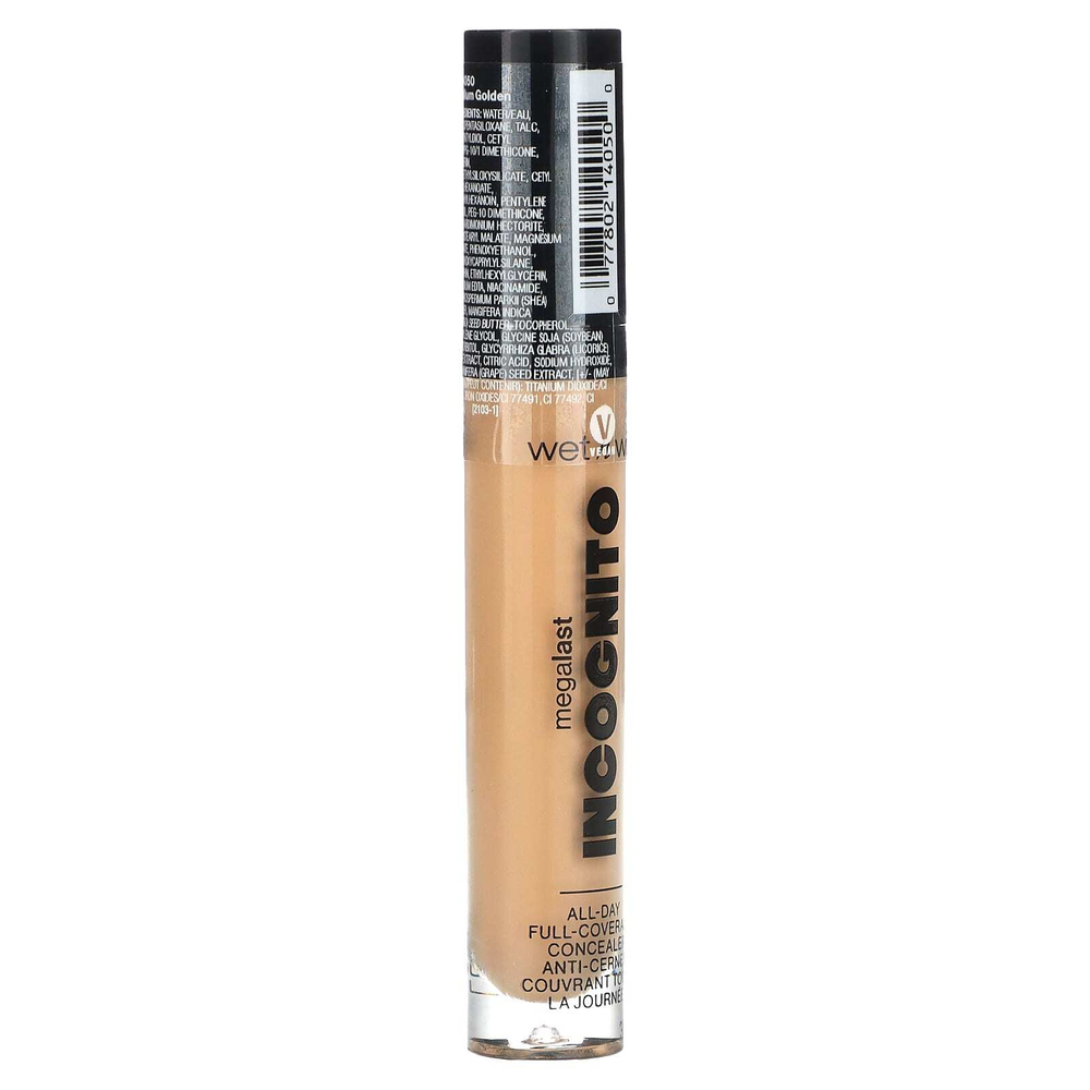 wet n wild, Megalast Incognito, консилер с полным покрытием на весь день, золотистый, 5,5 мл (0,18 жидк. унции)