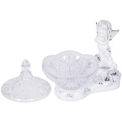 Сахарница стеклянная с крышкой Ангел Роуз Белый