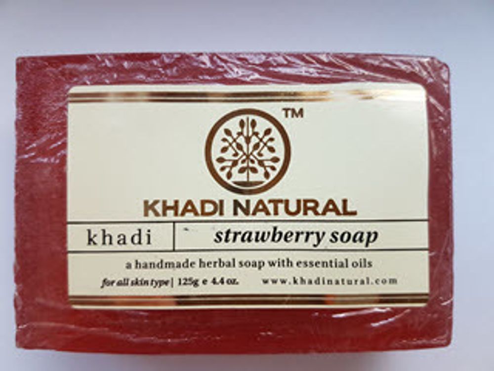 Натуральное мыло с клубникой Khadi Natural Strowberry soap, 125 г