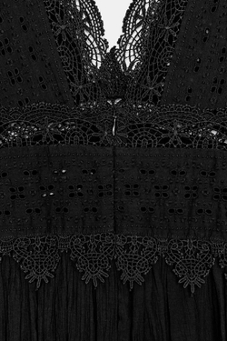 ZARA КРУЖЕВНОЕ ПЛАТЬЕ — ZW COLLECTION, ЧЕРНЫЙ