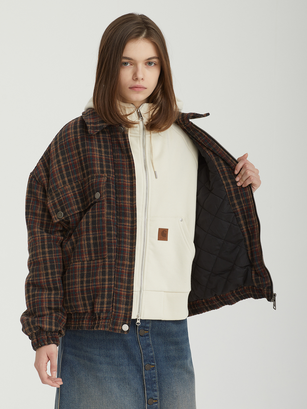 Женский Бомбер Ava Plaid