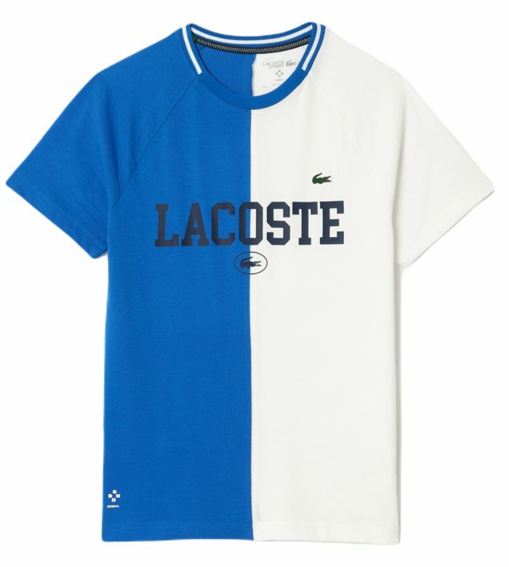 Теннисная футболка Lacoste Sport x Daniil Medvedev Ultra-Dry Tennis T-Shirt - blue/white