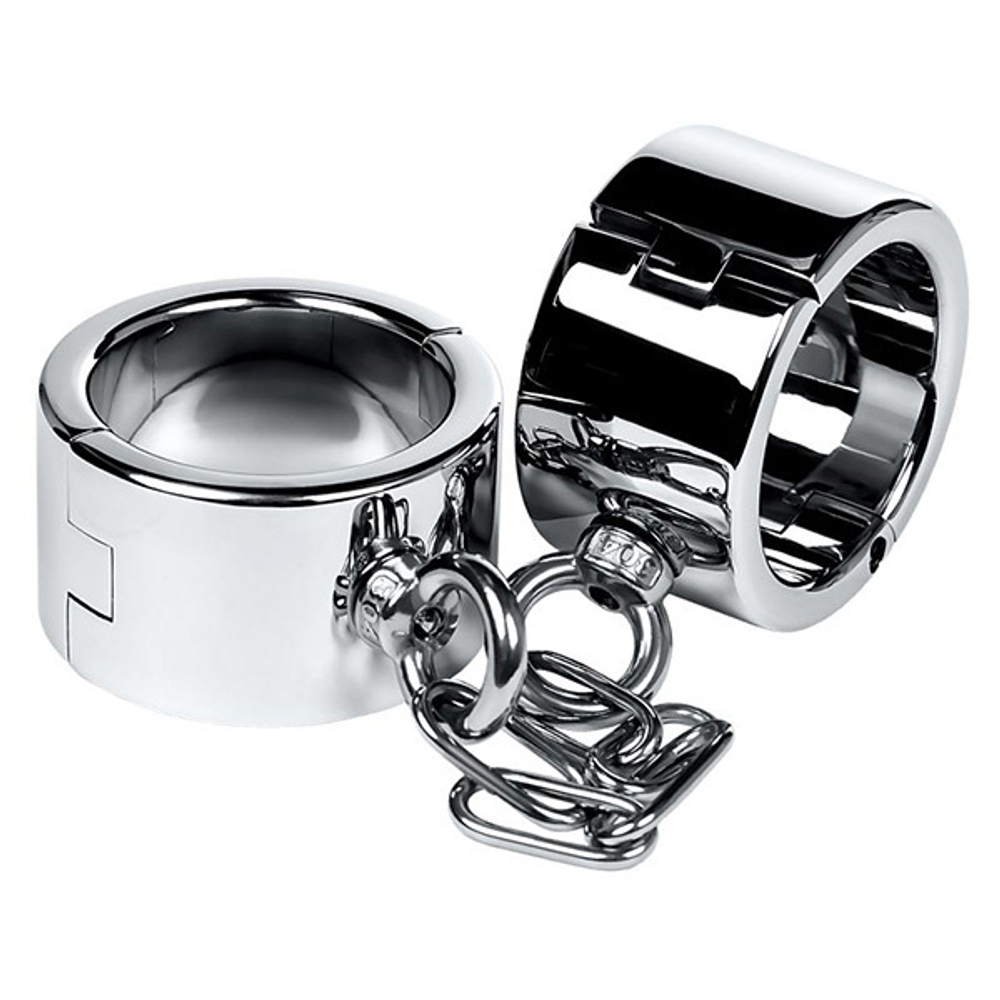 Серебристые широкие наручники ToyFa Metal 717183