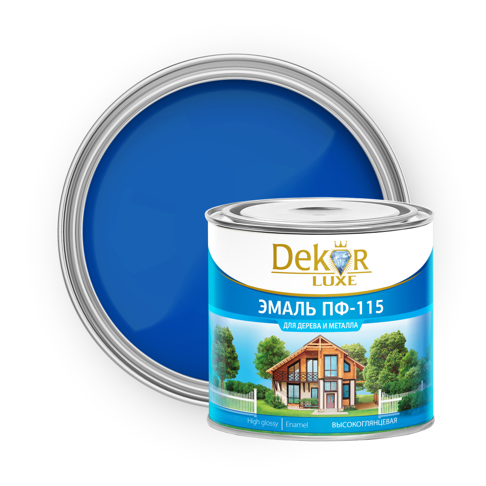 DEKOR LUXE  Эмаль ПФ-115 Синяя 1,8 кг (Кубанские краски)