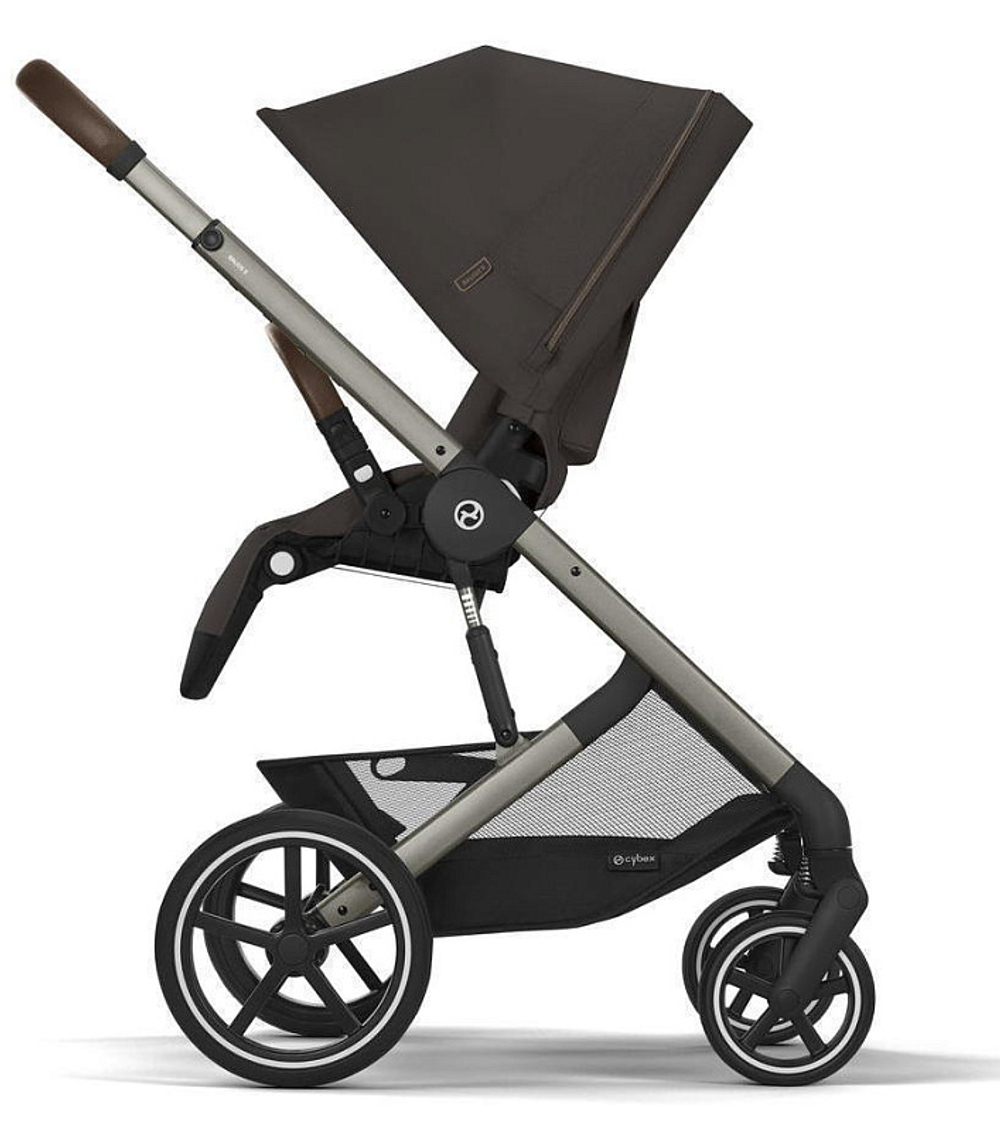 Коляска Cybex Balios S Lux TPE complete Aton B2 Steel Grey 3 в 1 Chocolate Brown с дождевиками