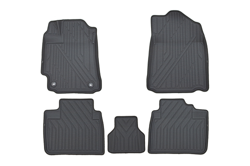 Коврики в салон для TOYOTA Camry, 2011-2017, XV50, 5 шт. (полиуретан, серый, черный) арт.KVESTTYT00003KG