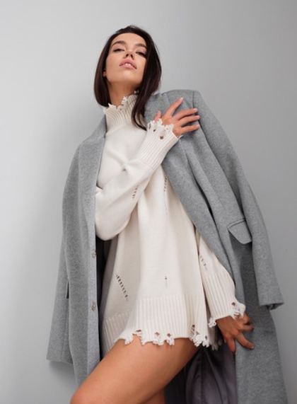 Кашемировый свитер “Torn” с рванным эффектом