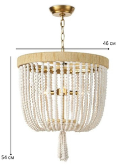 Люстра в современном стиле из белых деревянных бусин