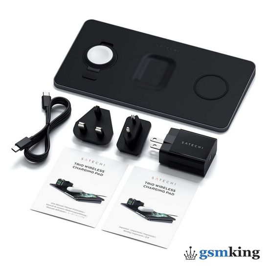 Satechi Trio Wireless Charger With Magnetic Pad Space Gray ST-X3TWCPM