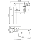 Смеситель для ванны BELZ B14709-3 встраевыемый, латунь, графит