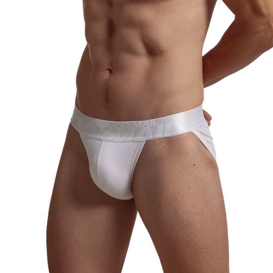 Мужские трусы танга белые JOCKMAIL JM3032-1