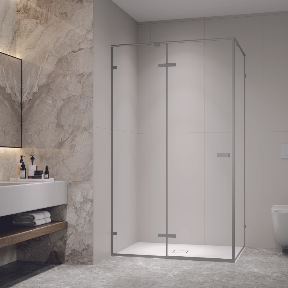 Душевой уголок с распашной дверью на петлях - RGW SV-040Gr (Прозрачное, 1200x800)