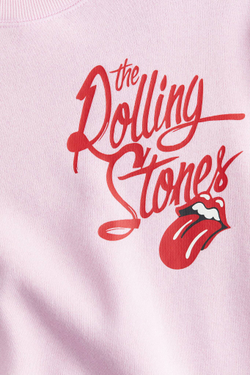 H&M Толстовка оверсайз с принтом, светло-розовый