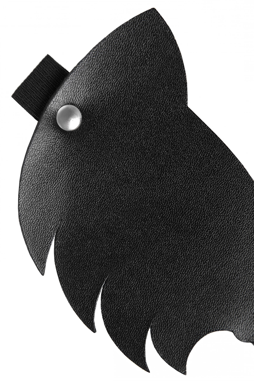 Черная закрытая кожаная маска с ушками кошки