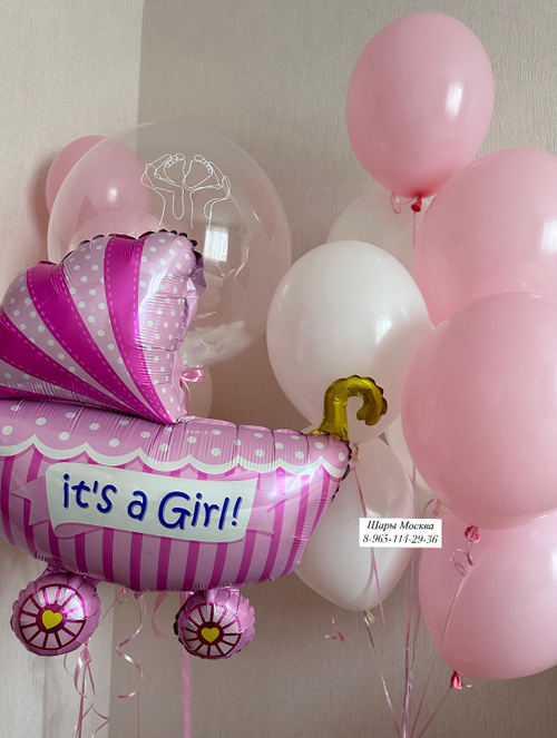Композиция шаров для встречи малышки
