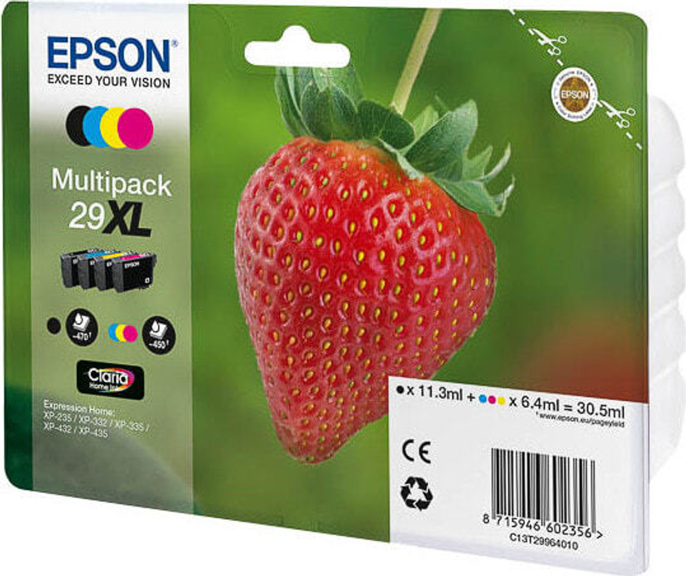 Epson Strawberry 29XL CMYK Подлинный Черный, Голубой, Пурпурный, Желтый 1 шт C13T29964010