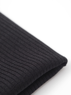 Ткань кашкорсе черный с лайкрой, ширина 165 см, 270 г/м2