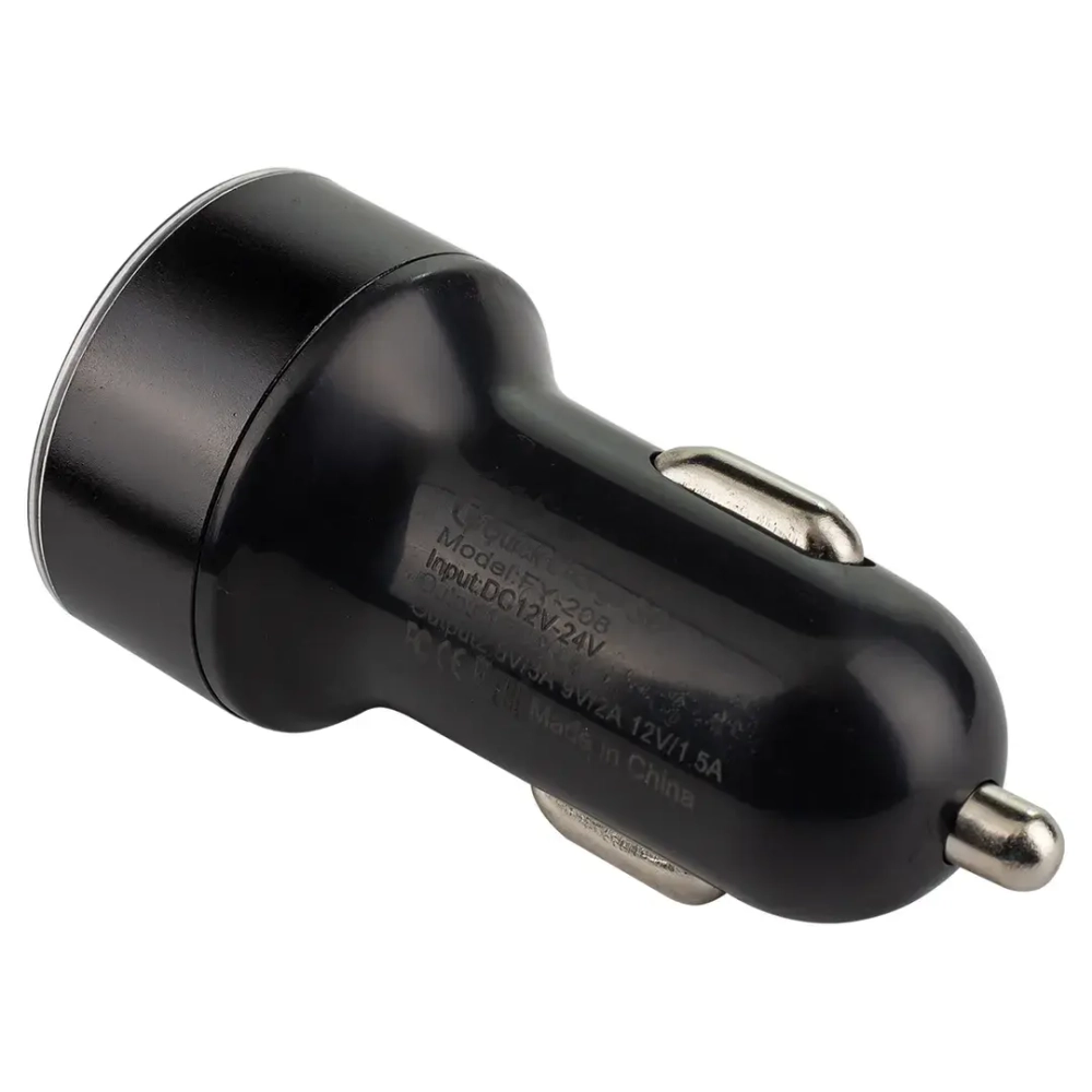 Автомобильное зарядное устройство FY-208 с вольтметром (12V-24V, USB:5V-Max 2.4A, QC3.0: 5V/3A,9V/2A,12V/1.5A) KING FY-208