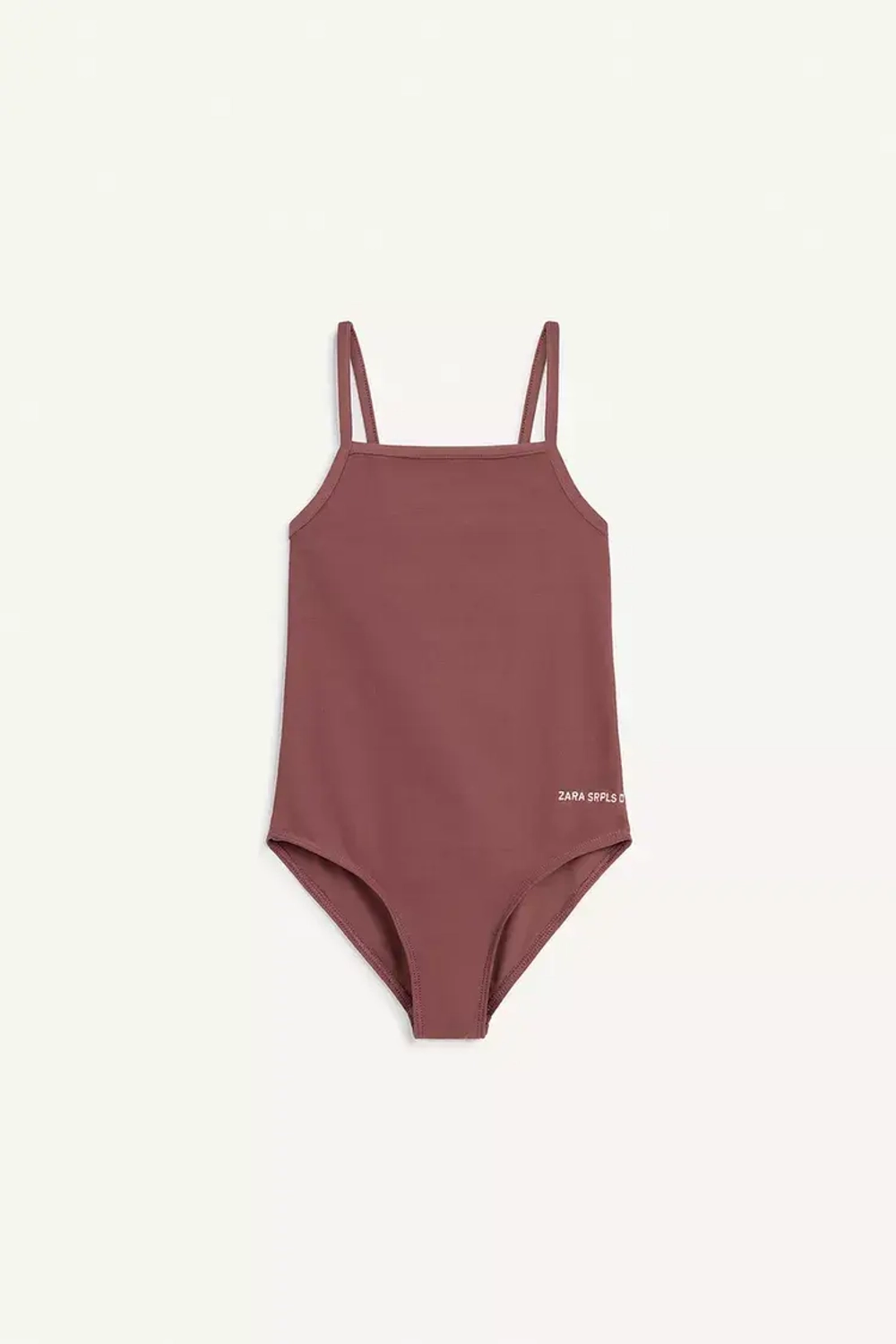 ZARA ОДНОТОННЫЙ КУПАЛЬНИК, КОРИЧНЕВЫЙ