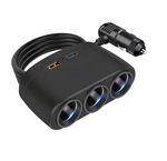 Разветвитель прикуривателя WALKER WSC-21, 80Вт, 3 разъема + 1 USB (2.1А) , 1 Type-C, c индикатором