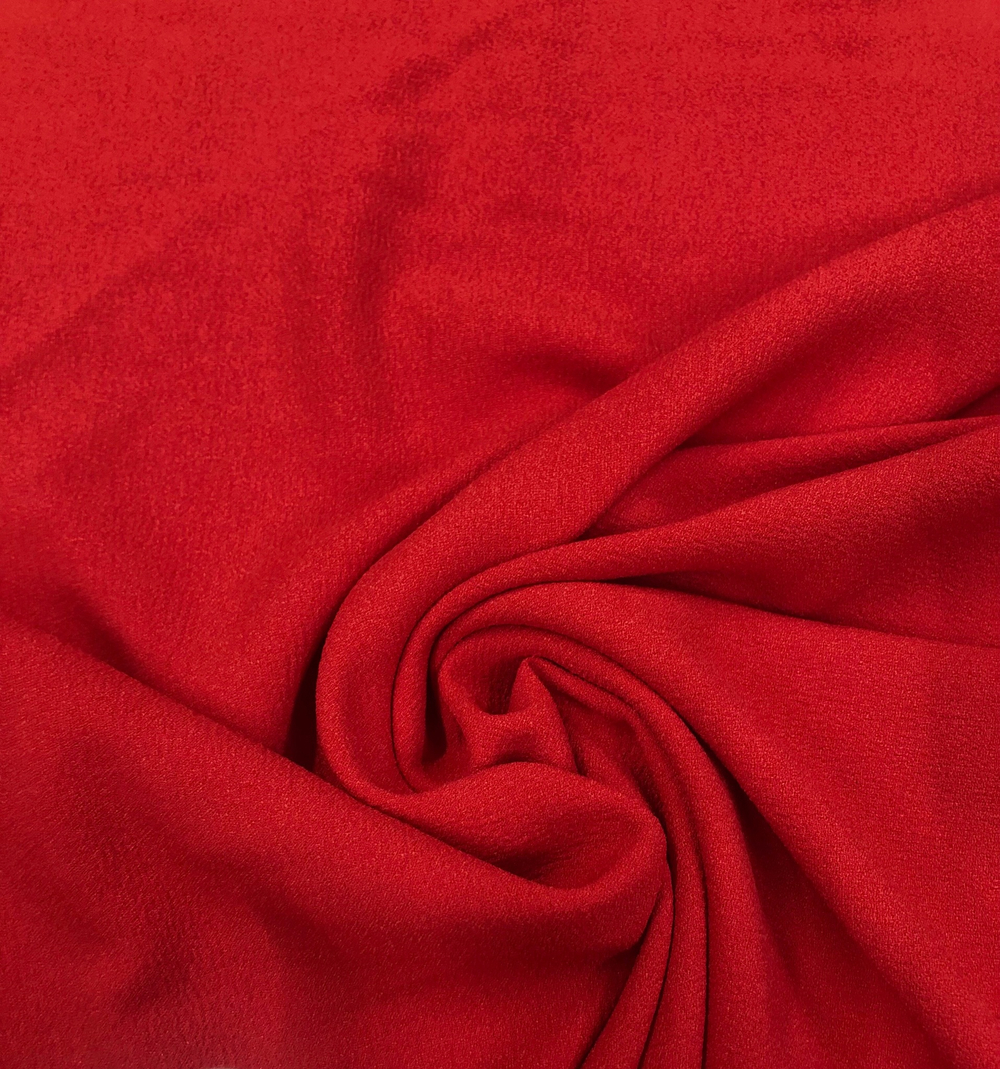 Ткань Креп плательный красный, арт. 327821