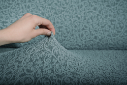 Чехол на стул с оборкой Жаккард, цвет Серый