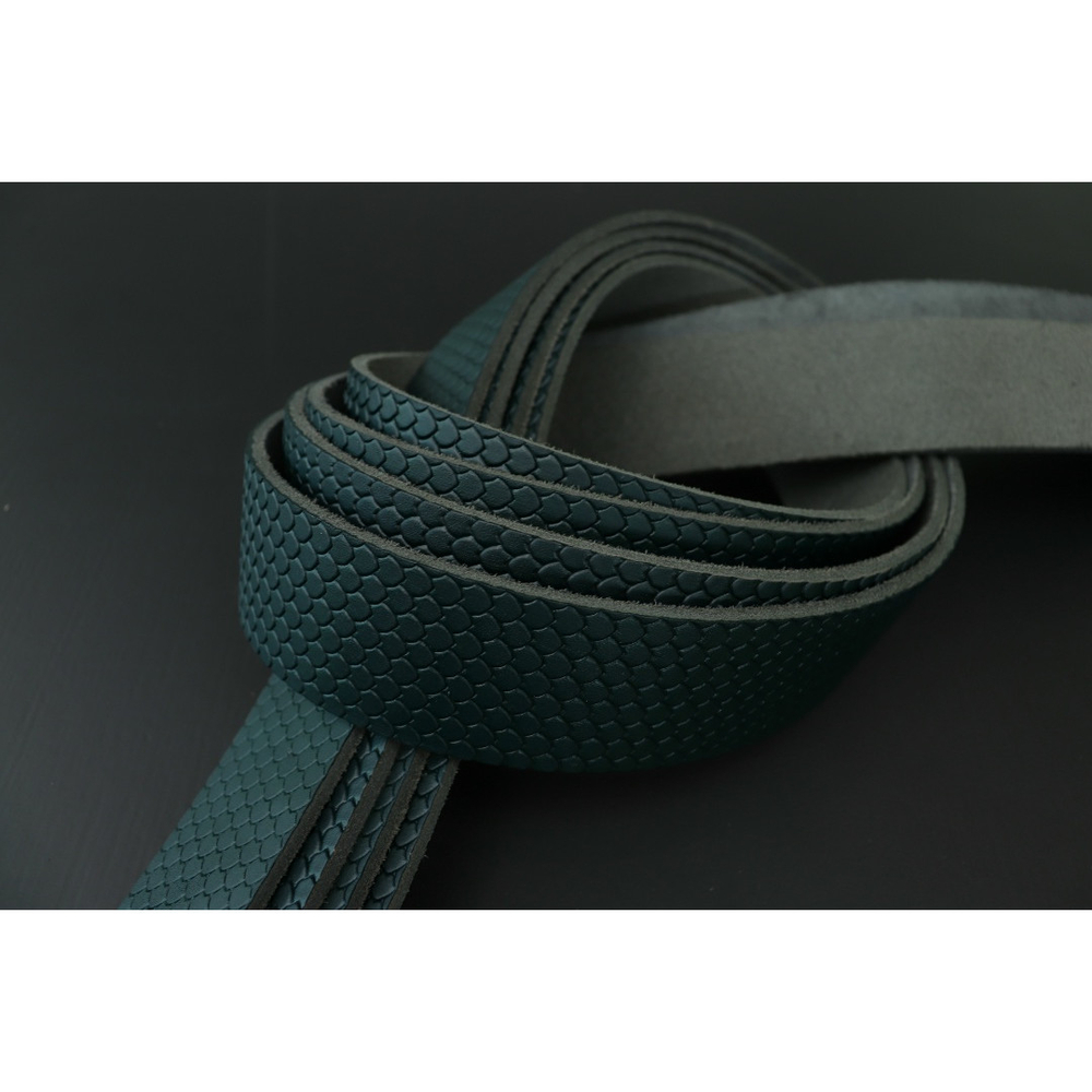 Ременная заготовка сине-зеленая с лицевой отделкой + плита Дракон