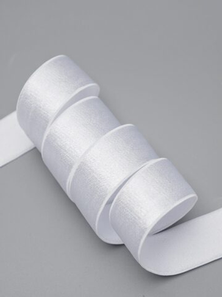Резинка бретелечная кипельно-белая глянцевая ширина 20 мм