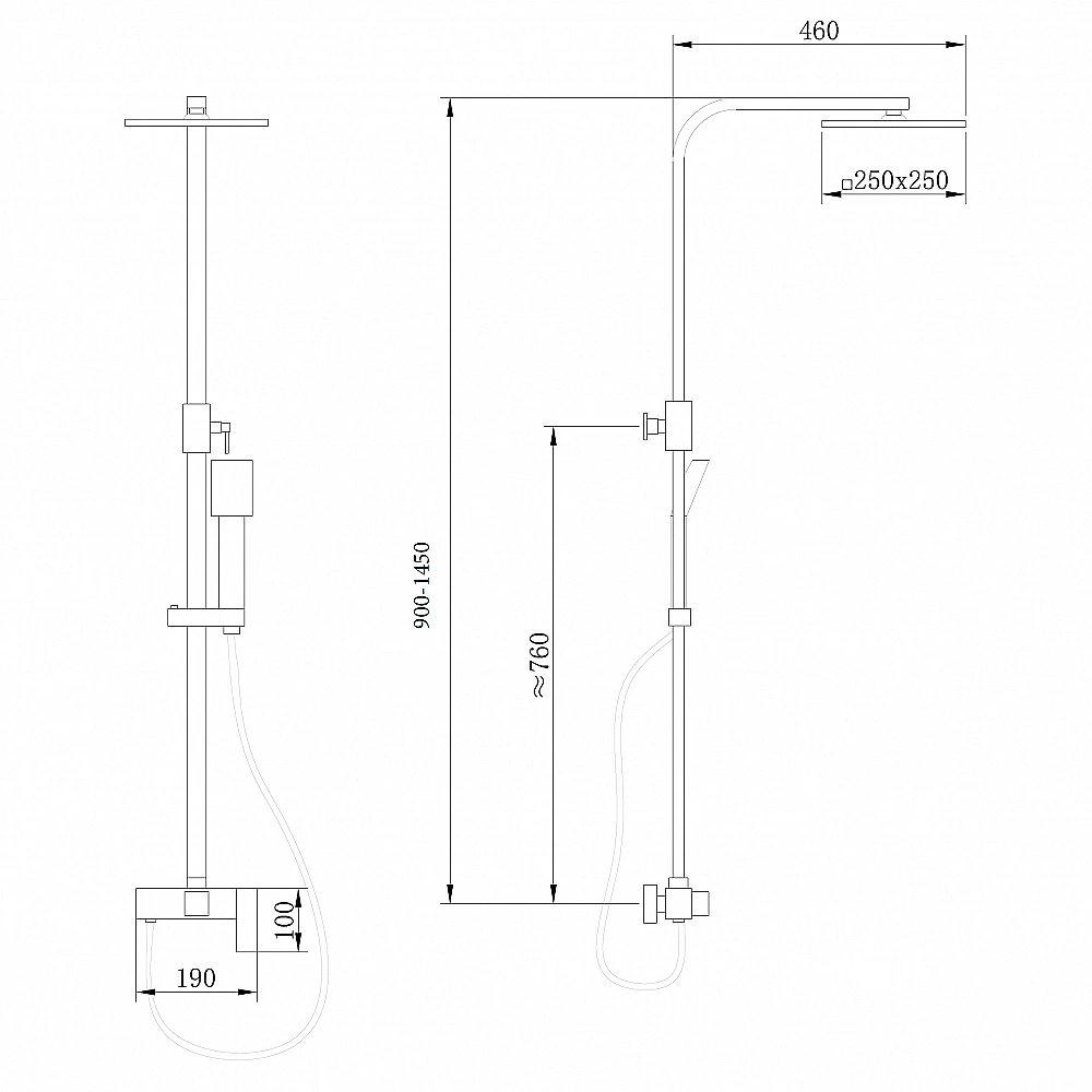 Душевая система ABBER Daheim AF8220L хром