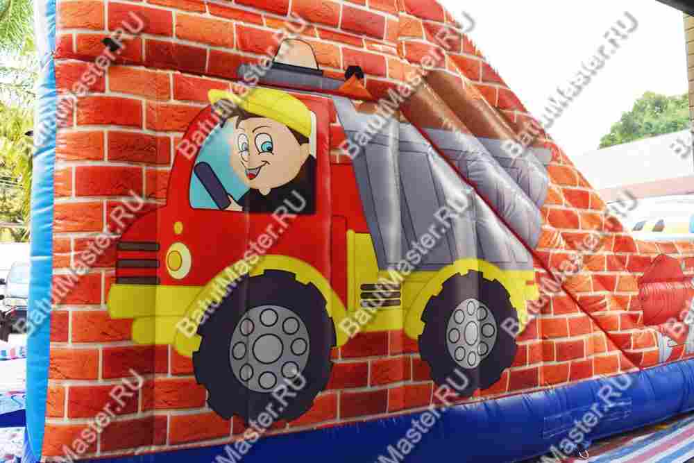 Коммерческий надувной батут "Строители 2" 10*8*5