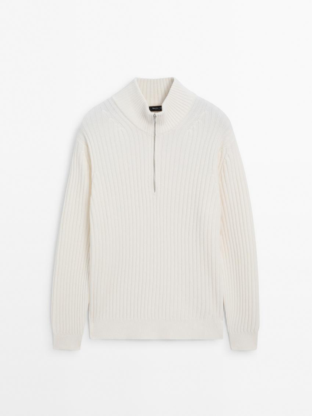 Massimo Dutti Свитер из смесовой шести, экрю