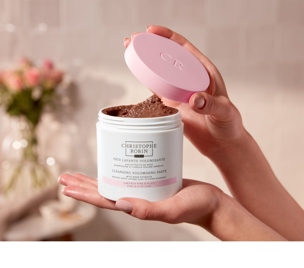 Christophe Robin Cleansing Volumizing Paste with Rose Extract - отшелушивающий шампунь для увеличения объема волос /   250  ml  / GTIN 5056379589689