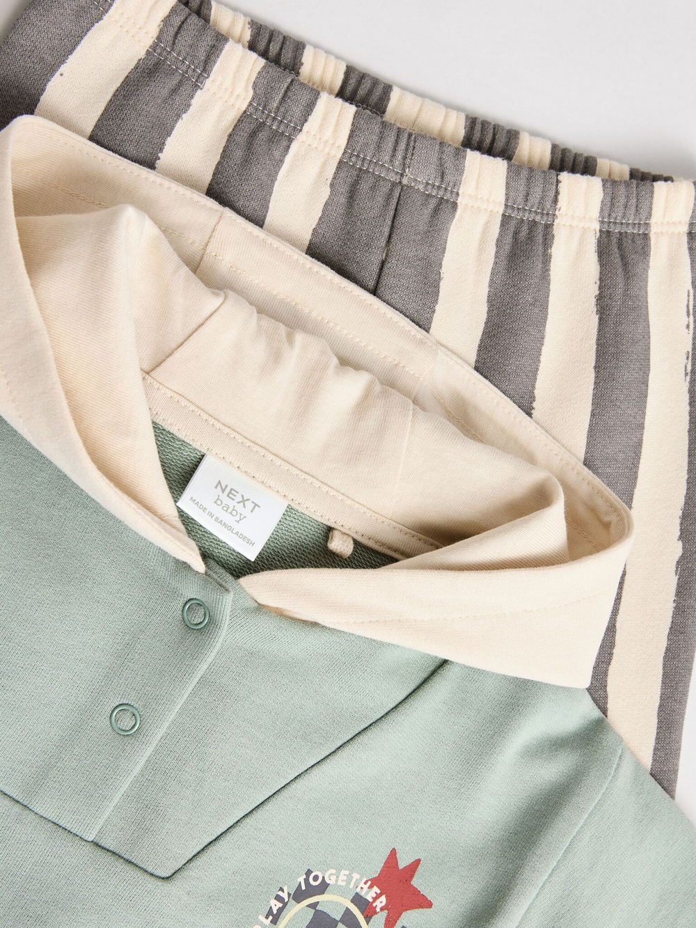 Толстовка и спортивные брюки в комплекте для малышей Next 984-951, Бежевый, Мятный, Темно-серый