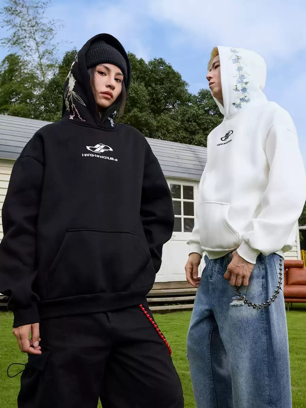 Худи HARSHandCRUEL "Hood Flowers" Oversized Hoodie