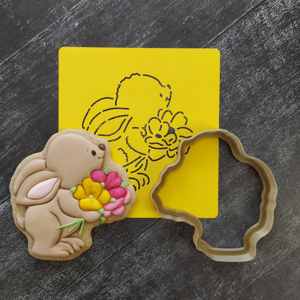 Зайка с букетом №1