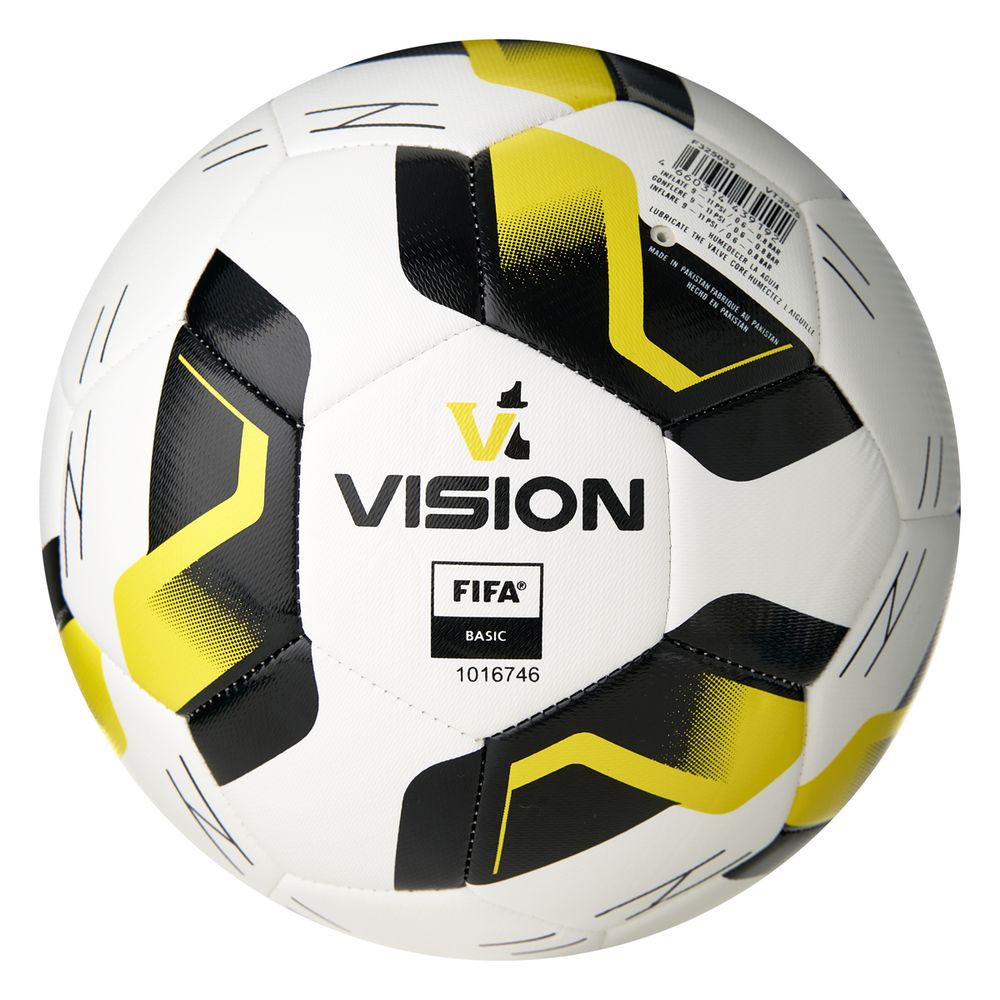 Мяч футб. VISION Striker FIFA, F325035, р.5, 32 пан.,гл.TPU,2подкл. слой, маш.сш., бело-черно-желтый