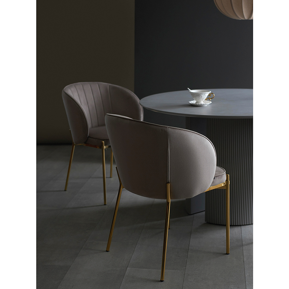 Стул Bergenson Bjorn Coral, велюр, серо-бежевый