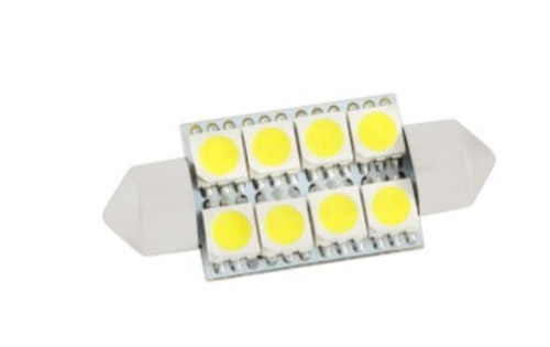 Лампа светодиодная 12V 10W салонный 39 мм белый 8 SMD 2 шт Skyway