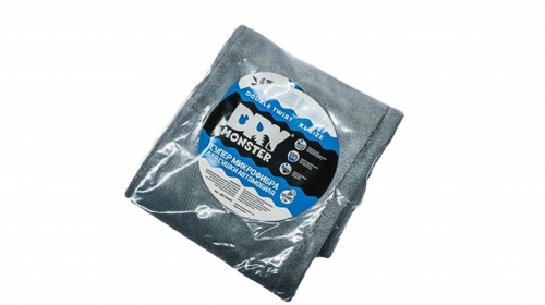 Микрофибра для сушки поверхности двухстороняя DRY MONSTER  (50х80) Серая 1400 гр/м2