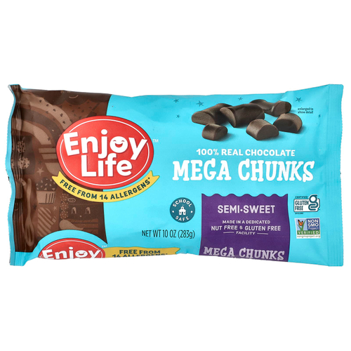 Enjoy Life Foods, Mega Chunks, полусладкий шоколад, 283 г (10 унций)
