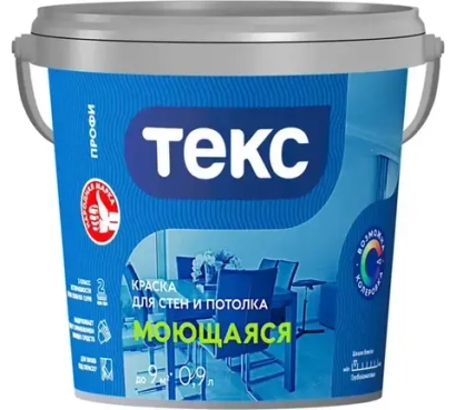 Краска Текс Моющая Профи А белая (0,9л) КОЛЕРУЕМАЯ