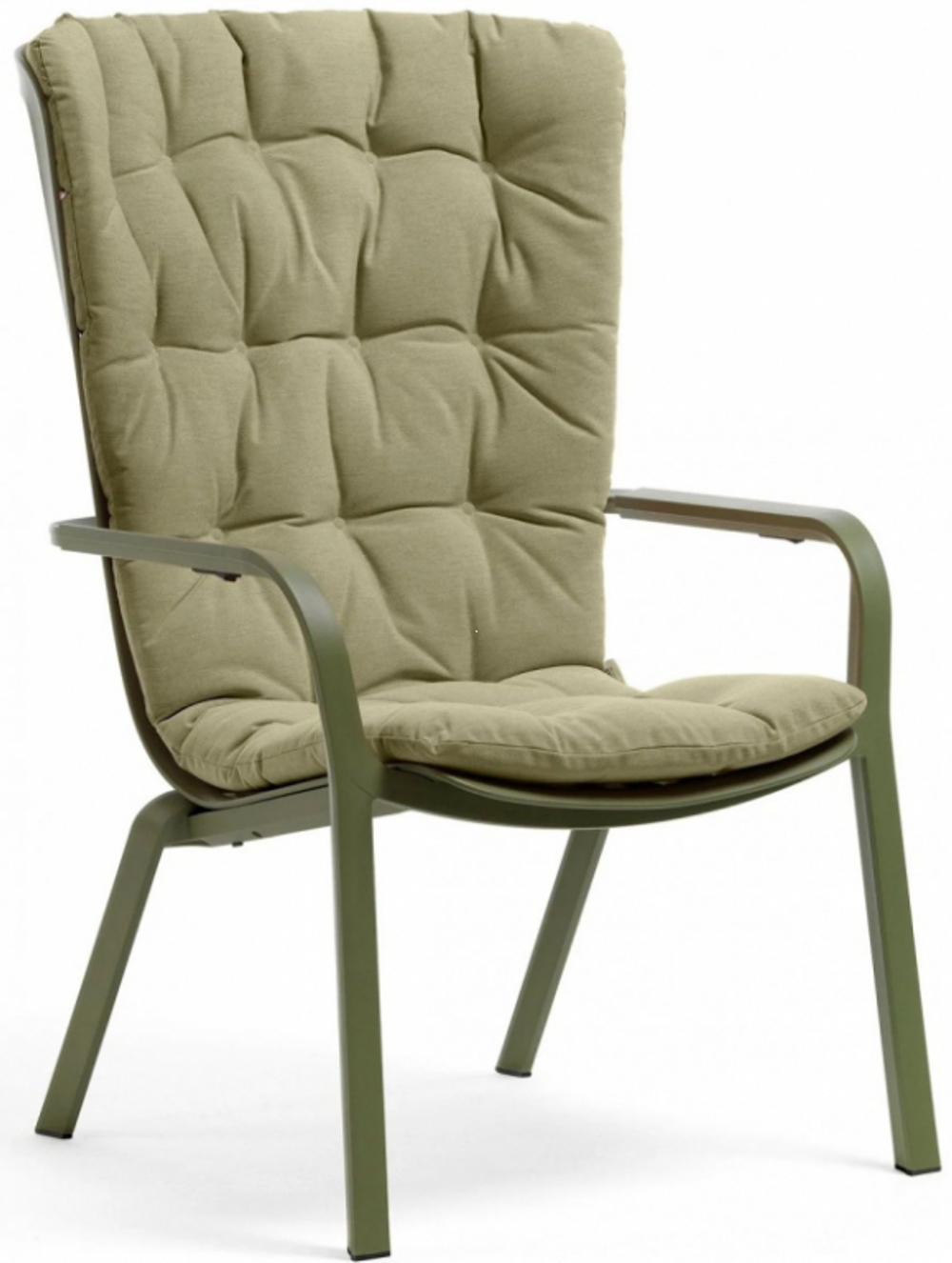 Лаунж-кресло пластиковое с подушкой Nardi Folio, агава, зеленый