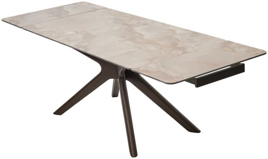 Стол EDER 160 GLOSS AMBER JADE SOLID CERAMIC / Орех