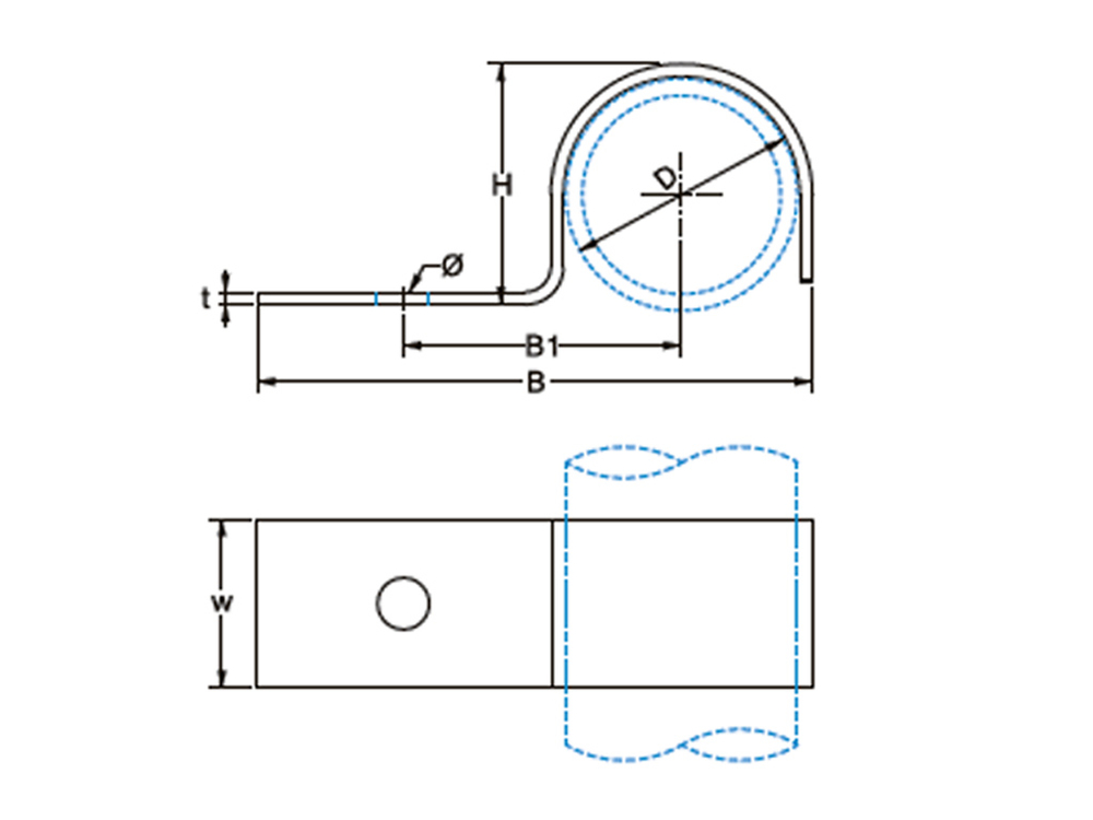ТМС Скоба прижимная трубная односторонняя 25-26 мм