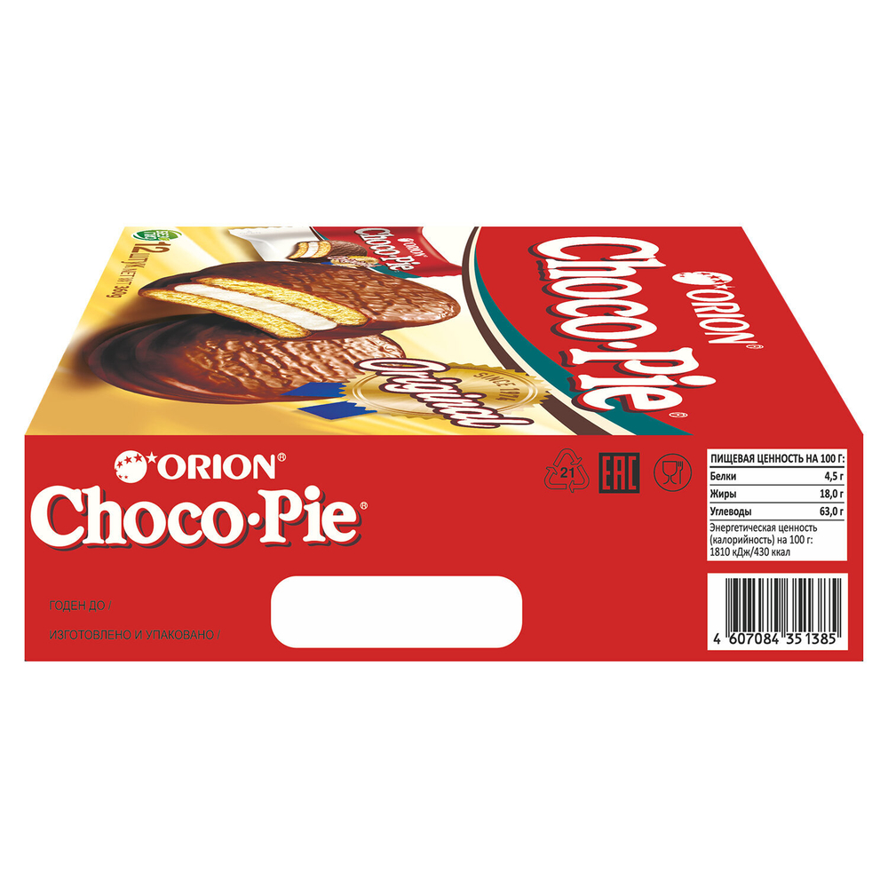 Печенье ORION «Choco Pie Original» 360 г (12 штук х 30 г)