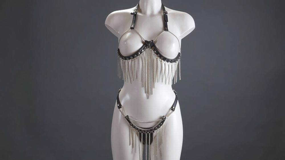 Комплект женский цепи фигурные (Цвет: черный)