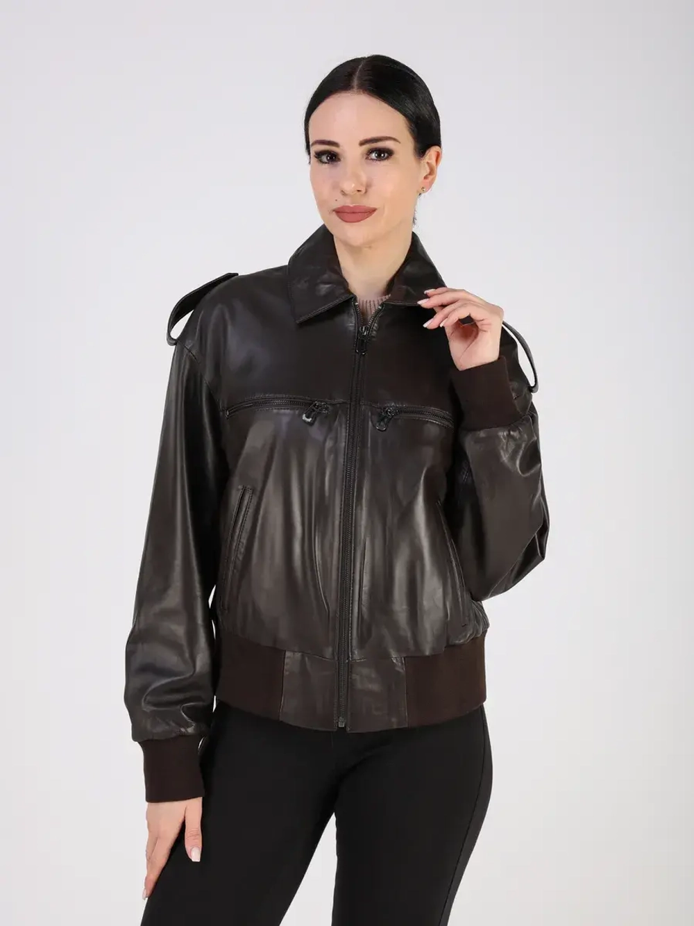 Кожаная куртка демисезонная