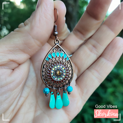 Серьги с эмалью и говлитом "Арабская ночь": авторские / Good Vibes Skorkina