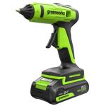 Пистолет клеевой акк. Greenworks G24GLG, 24V, 150°С, нагрев 90 сек, стержни 11 мм, антикапля,1х2Ач,ЗУ,кор (3502207CUA)