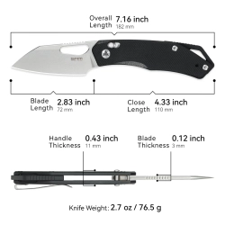 Нож складной SRM 261M-GB Cub Beadblast (154CM, Black G10)